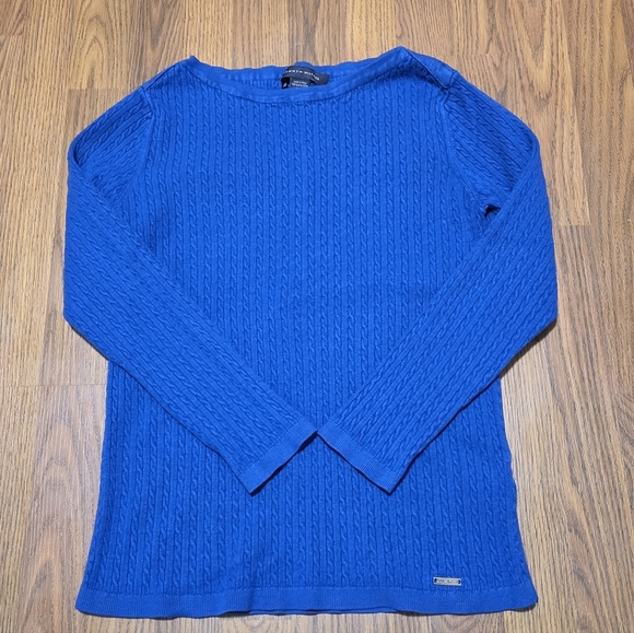 Tommy Hilfiger Other - Tommy Hilfiger Youth Girls Blue Cable Knit Boatneck Sweater Large E28